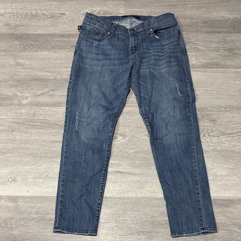 Classic Distressed Blue Denim Jeans
